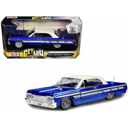 1964 Chevrolet Impala Lowrider Hard Top Candy Blue Metallic with Cream Top 