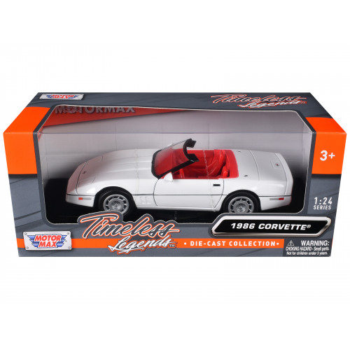 1986 Chevrolet Corvette C4 Convertible White with Red Interior 