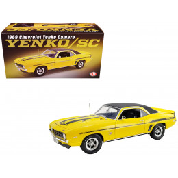 1969 Chevrolet Yenko Camaro Daytona Yellow with Black Stripes and Black Vinyl Top Limited Edition to 420 pieces Worldwide 1/18 Die Cast Model Car by ACME
