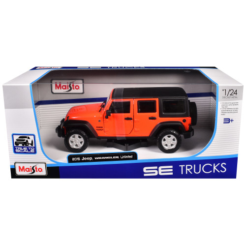 2015 Jeep Wrangler Unlimited Bright Orange with Black Top 