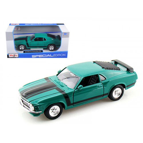 1970 Ford Mustang Boss 302 Green 1/24 Diecast Model Car by Maisto