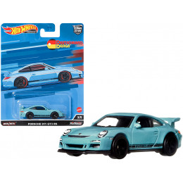 Porsche 911 GT3 RS Light Blue with Black Stripes 