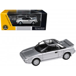 1985 Toyota MR2 MK1 Super Silver Metallic with Sunroof 1/64 Diecast Model Car by Paragon Models