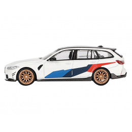 BMW M3 M Performance Touring Alpine White with Black Top and Graphics Limited Edition to 4800 pieces Worldwide 1/64 Diecast Model Car by Mini GT