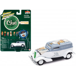 1933 Ford Delivery Van White with Gray Top (Mrs. White) with Poker Chip Collector's Token 