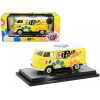 1960 Volkswagen Delivery Van Yellow with Bright White Top and Flower Graphics