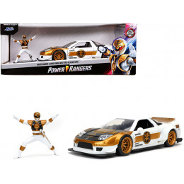 2002 Honda NSX Type-R Japan Spec RHD (Right Hand Drive) and White Ranger Diecast Figurine 