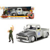 1956 Ford F-100 Pickup Truck Tan and Gray Metallic and Guile Diecast Figure