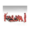 Formula One F1 Pit Crew 7 Figure Set Team Red Release III for 1/18 Scale Models by American Diorama