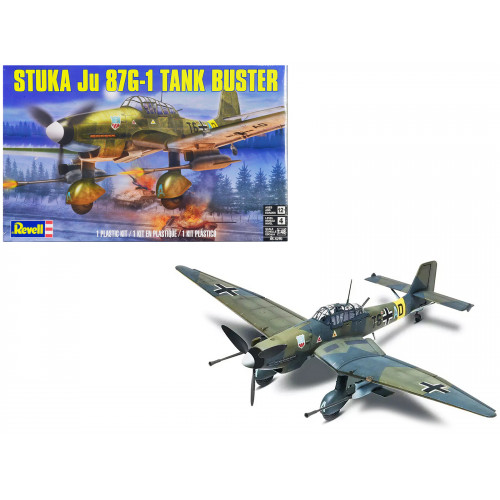 Level 4 Model Kit Junkers STUKA JU 87G-1 Tank Buster Bomber Aircraft 1/48 Scale Model by Revell