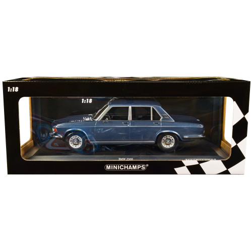 1968 BMW 2500 Blue Metallic Limited Edition to 504 pieces Worldwide 1/18 Diecast Model Car by Minichamps