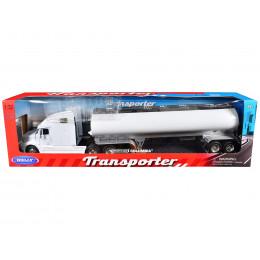 Freightliner Columbia Truck White with White Tanker Trailer 