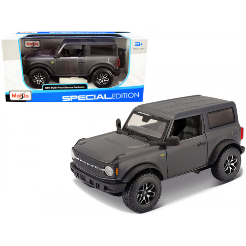 2021 Ford Bronco Badlands Gray Metallic with Black Top 