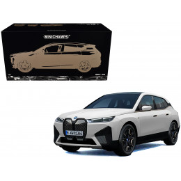 BMW iX White Metallic 1/18 Diecast Model Car by Minichamps