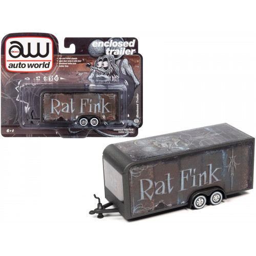 4-Wheel Enclosed Car Trailer Dark Gray with Graphics 