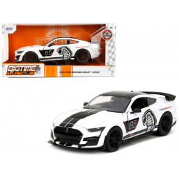 2020 Ford Mustang Shelby GT500 #65 White with Black Top and Stripes 