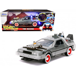 DeLorean Brushed Metal Time Machine with Lights 
