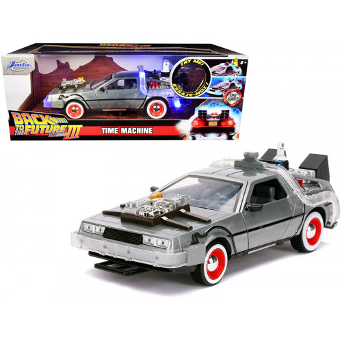 DeLorean Brushed Metal Time Machine with Lights 