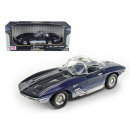 1961 Chevrolet Corvette Mako Shark Dark Blue 1/18 Diecast Model Car by Motormax