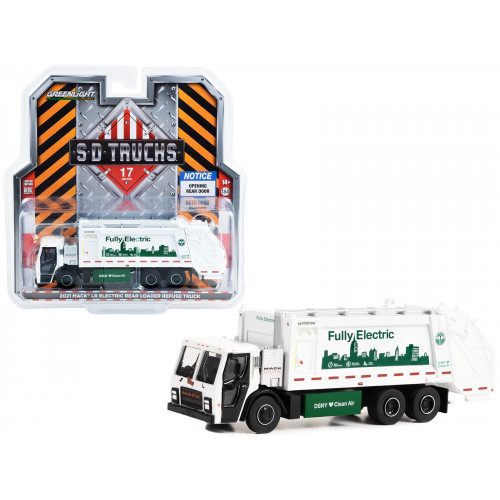 2021 Mack LR Electric Rear Loader Refuse Truck White 