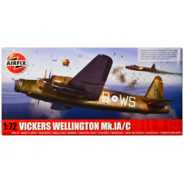 Level 3 Model Kit Vickers Wellington Mk.IA/C Bomber Aircraft with 2 Scheme Options 1/72 Plastic Model Kit by Airfix
