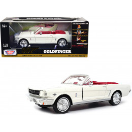 1964 1/2 Ford Mustang Convertible White with Red Interior James Bond 007 