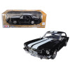 1964 1/2 Ford Mustang Hard Top Black with White Stripes 1/18 Diecast Model Car by Motormax