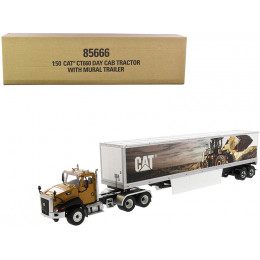 CAT Caterpillar CT660 Day Cab with Caterpillar Mural Dry Van Trailer 