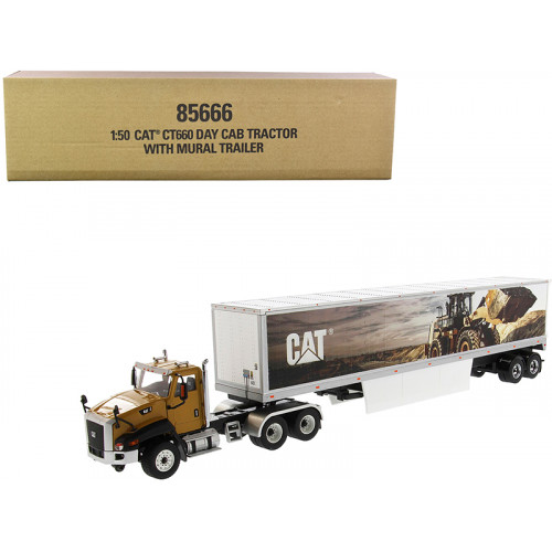 CAT Caterpillar CT660 Day Cab with Caterpillar Mural Dry Van Trailer 