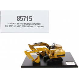 CAT Caterpillar 225 Hydraulic Escavator and CAT Caterpillar 323 Next Generation Hydraulic Escavator Set of 2 pieces 