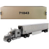 International LoneStar Sleeper Cab Silver with 53' Reefer Refrigerated Chrome Plated Van Trailer
