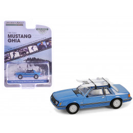 1981 Ford Mustang Ghia Coupe Blue Glow Metallic with Ski Roof Rack 
