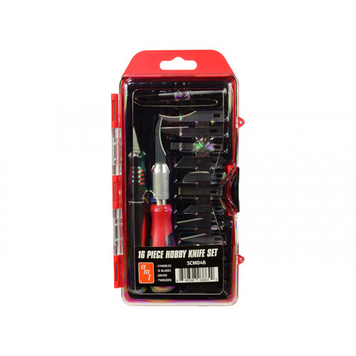 16 Piece Hobby Knife Set (Skill 3) for Model Kits by AMT