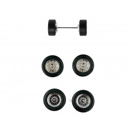 Super Singles with Fronts Sets of Wheels (10 Sets) 1/87 (HO) Plastic Model by Promotex