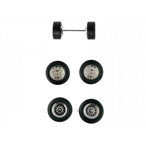 Super Singles with Fronts Sets of Wheels (10 Sets) 1/87 (HO) Plastic Model by Promotex