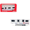 Equine Ambulance Trailer White with Blue Stripes 1/87 (HO) Plastic Model by Promotex