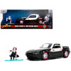 1990 Mazda Miata Black and White with Graphics and Ghost Spider Diecast Figure