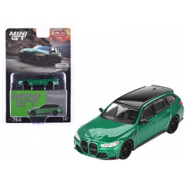 BMW M3 Competition Touring Isle of Man Green Metallic with Black Top Limited Edition to 3600 pieces Worldwide 1/64 Diecast Model Car by Mini GT