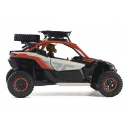 Can-Am Maverick X3 X RS Turbo RR Sand Version Chalk Gray and Magma Red with Driver Figure 1/32 Diecast Model by BRP Models
