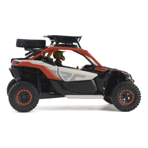 Can-Am Maverick X3 X RS Turbo RR Sand Version Chalk Gray and Magma Red with Driver Figure 1/32 Diecast Model by BRP Models