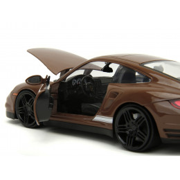 Porsche 911 Turbo Brown and Brown M&M Diecast Figure 