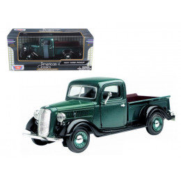 1937 Ford Pickup Truck Green and Black 1/24 Diecast Model Car by Motormax