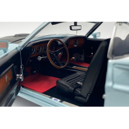 1969 Ford Mustang Mach 1 428 Cobra Jet Aztec Aqua Blue with Black Hood Limited Edition to 400 pieces Worldwide 1/18 Diecast Model Car by ACME