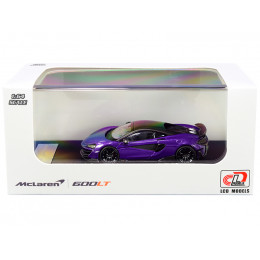 McLaren 600LT Purple Metallic with Carbon Top and Carbon Accents 1/64 Diecast Model Car by LCD Models