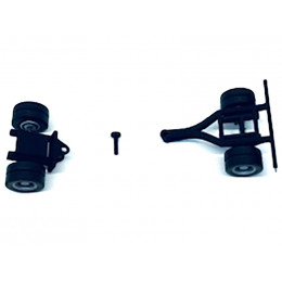 Lowboy Single Axle Booster with Integrated Rear Axle and Fenders (2 Sets) 1/87 (HO) Plastic Model by Promotex
