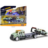 International DuraStar Flatbed Truck #17 and 1988 Ford Mustang LX #17 Light Green Metallic with Stripes and Graphics