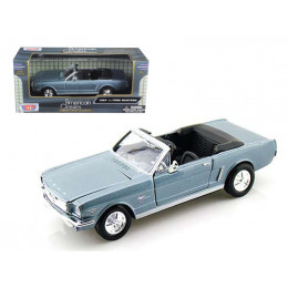 1964 1/2 Ford Mustang Convertible Light Blue 1/24 Diecast Model Car by Motormax