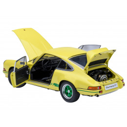 Porsche 911 Carrera 2.7 RS Light Yellow with Green Stripes and Wheels 1/18 Model Car by Autoart