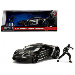 Lykan Hypersport Black with Black Panther Diecast Figurine 