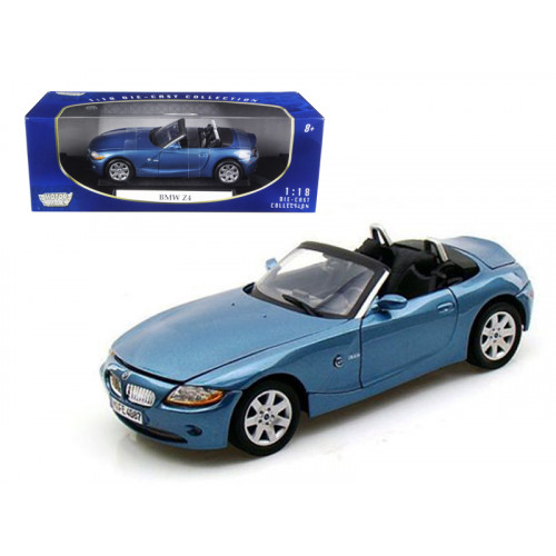BMW Z4 Convertible Blue 1/18 Diecast Model Car by Motormax